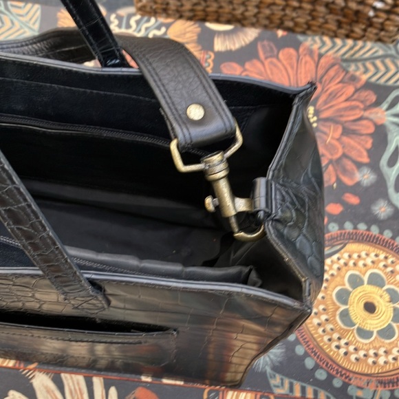 BEIS Large Black Croc Embossed Work Tote - Picture 3 of 15